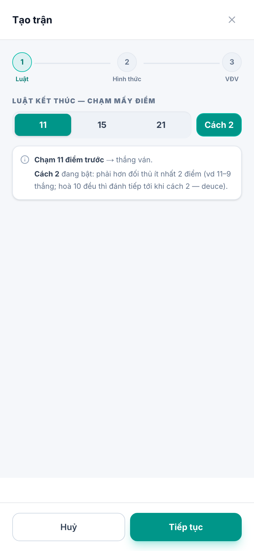 Khung tạo trận với thanh ba bước Luật, Hình thức, VĐV